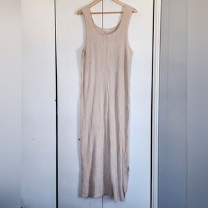 Barefoot Dreams Ribbed Maxi Dress - Tan